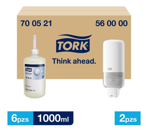 Tork Dispensador + Jabón Liquido Prem 6 Envases / 1000 Ml 