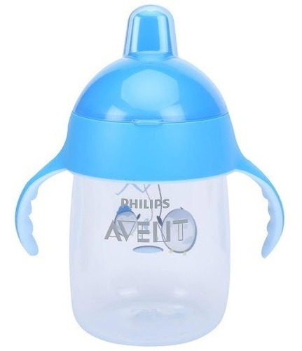 Vaso Mágico Con Boquilla Y Asas Avent 340ml 18m Celeste Nnet