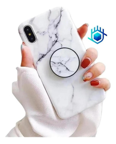 Funda Premium Marmol Para iPhone 14 Plus + Mica + Soporte