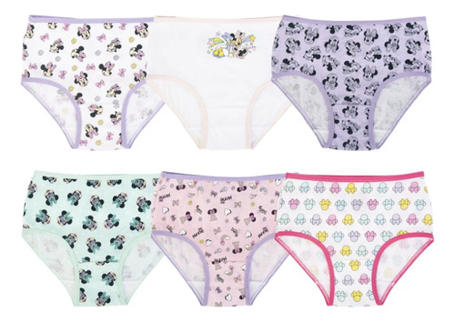 Trusas Para Niña Brief Minnie Mouse 6 Pz Calzon Infantil *sk