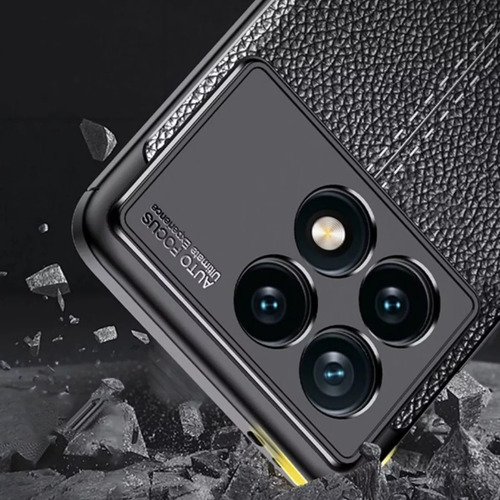 Funda Para Poco X6 Pro (pro) Leather Case Antideslizante Negro Liso