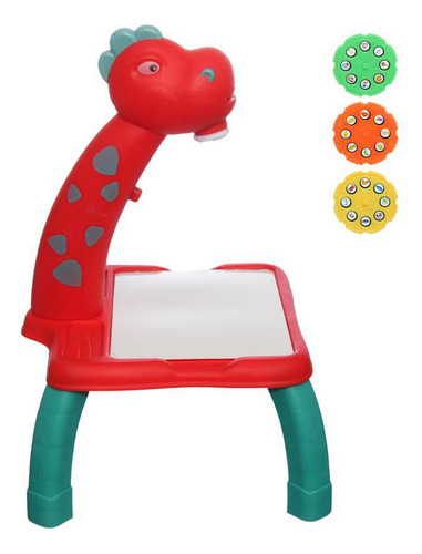 Lousa Mágica Mesa Projetora infantil Com Led Mesinha Projetora Dino Play 24 Desenhos Brinquedo Infantil Mesa Projetor De Desenhos Infantil Verde Etitoys QB-240