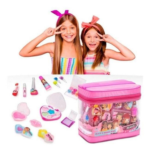 Imagem 2 de 2 de Kit De Maquiagem Infantil Com Bolsa Antialérgica Polibrinq