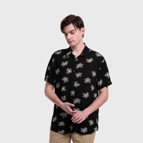 Camisa Hombre Mini Print Negro I Fashion's Park