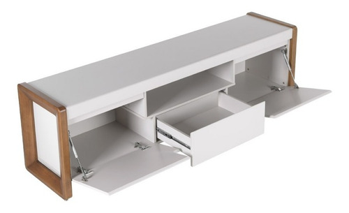 Moveis Mueble De Tv Mesa Rack Moderna Y Minimalista 180 Cm Color OFF WHITE MATTE/NATURAL