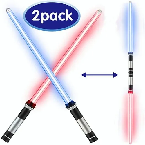 2×juguetes Star Wars Espada Láser Retráctil Jedi Con Luz Rgb