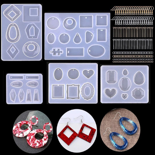 195pcs / Set Set De Fabricación De Aretes 5pcs Moldes Para