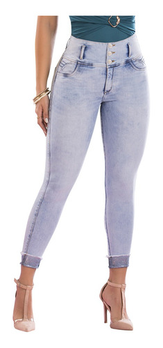 Brillantina T&t: Jeans Azules Con Efecto Escultor