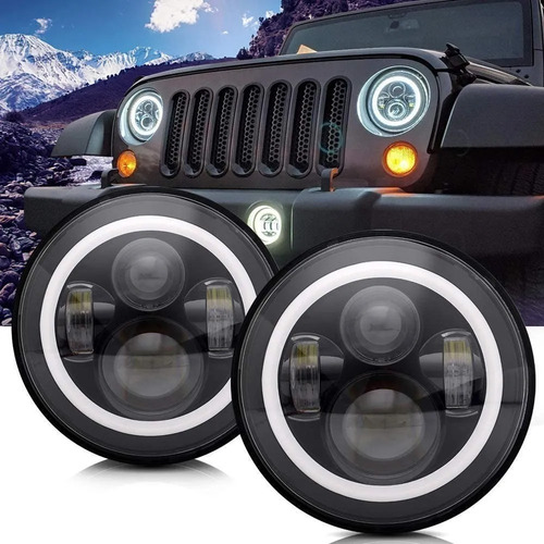 Juego Optica 7 Pulgada Faro Led Jeep Wrangler Ika F100 Willy