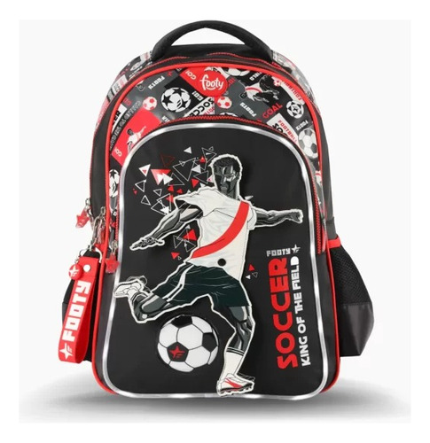 Mochila Espalda 18 Footy Play Futbol Luz Led Escolar En Mca