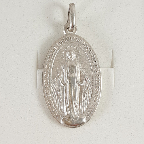 Medalla Virgen Milagrosa Maciza Plata 925
