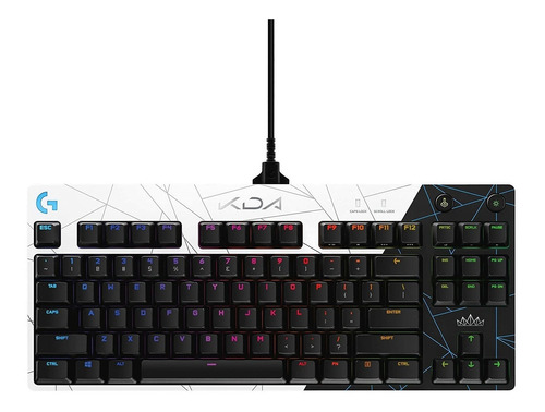 Teclado gamer Logitech G Pro Series G Pro QWERTY GX Brown Tactile inglés US color kda con luz RGB