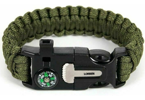 Pulseira Bracelete Tático Lorben Militar Acampamento Bússola