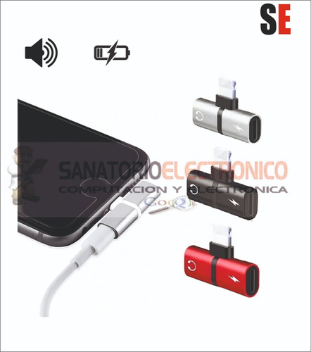 Adaptador Lightning Auxiliar Audio/carga Para iPhone
