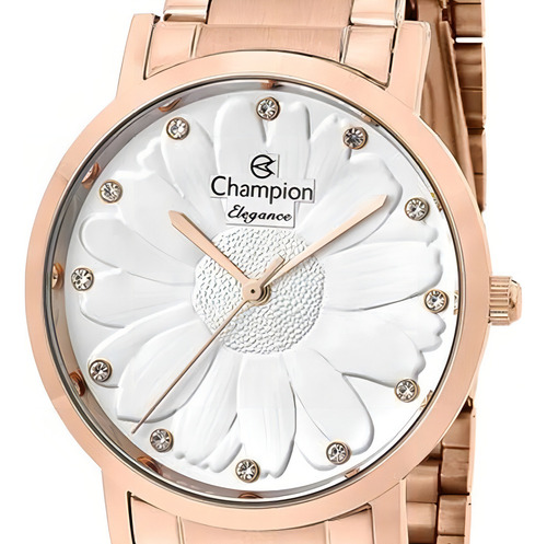 Relógio Champion Feminino Rose Analógico Cn25878z Cor do bisel Branco