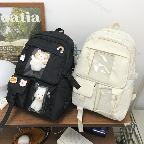 Mochila Escolar De Moda Casual Impermeable Gran Capacidad Foofoo Morado