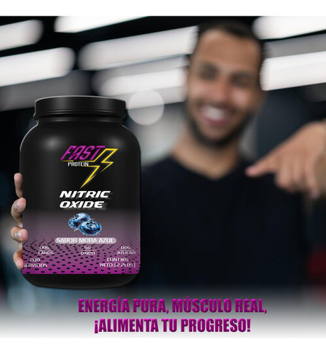Óxido Nítrico Fast Suplement 1kg 200 Serv Varios Pre Entreno Mora Azul