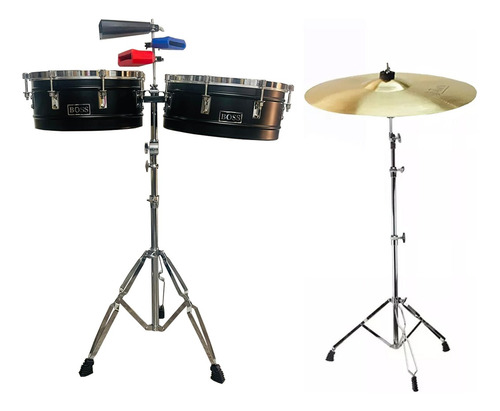 Timbal Latino Boss 14-15  Campana + Jamblock + Base+platillo