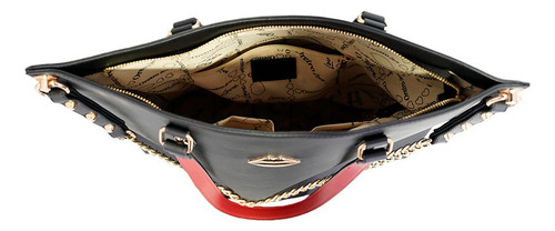 Tote Netu Mujer Las Oreiro Negro Lisa Oro Oro/negra