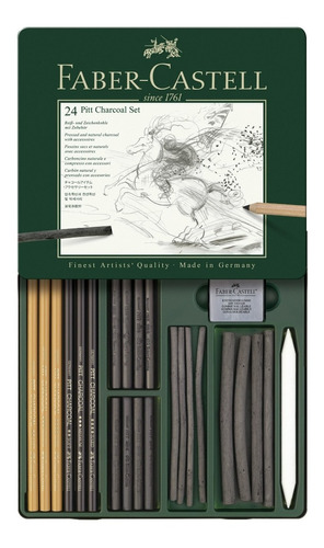 Lapiz  Pitt Charcoal Set Faber Castell 24 Piezas