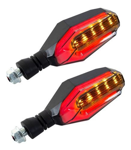 Direccionales P/moto-19 Led Luz Ambar-rojo Stallion