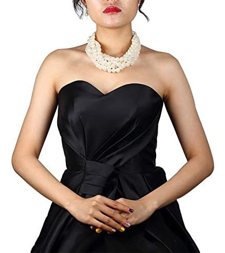 Collar De Gargantilla Corta Con Pechera Gruesa Y Cuentas Bla