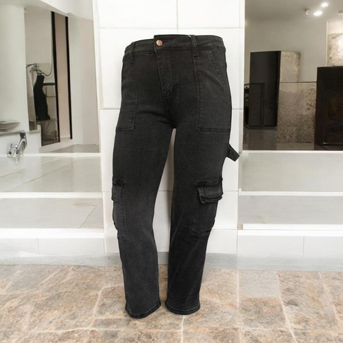 Pantalón De Mezclilla Mujer Con Bolsas Laterales Jw007