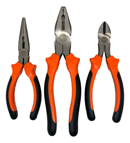 Set De 3 Alicates Universales Combinados 6 Y 8 Mkwa