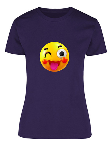 Playera Blusa Para Dama Con Diseño Emoji Feliz Moda