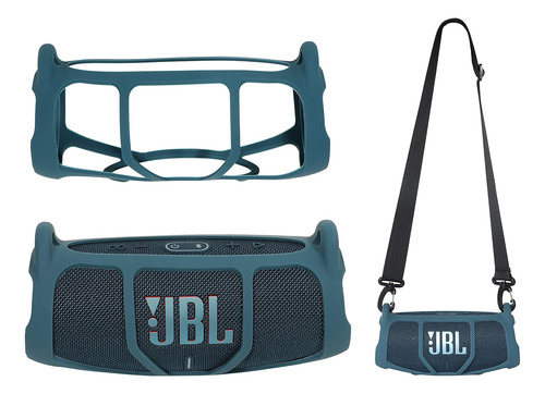 Funda De Silicona Azul Con Correa Para Jbl Charge 5