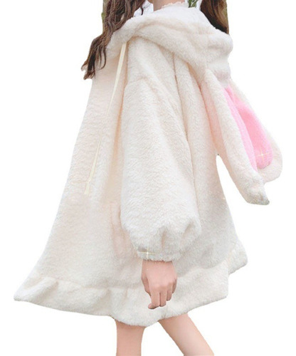 Soft Girl Rabbit Ear Mid Length Hoodie