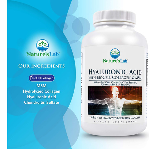 Nature's Lab Hyaluronic Acid With Biocell Collagen And Msm C