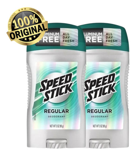 Kit C/ 2 Desodorante Speed Stick Regular 24hrs Sem Alumínio 