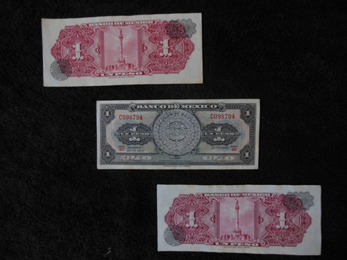 Set De Billetes Mexicanos, De Un Peso Años 70s Sin Circular 
