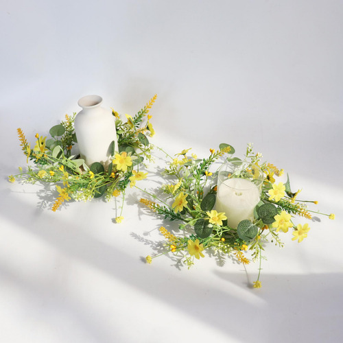 Anillo De Flores De Corona De Anillo De Velas Florales