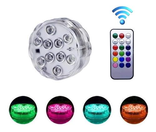 Lâmpada Luz Led Rgb Piscina Aquário Jardim Prova D'água