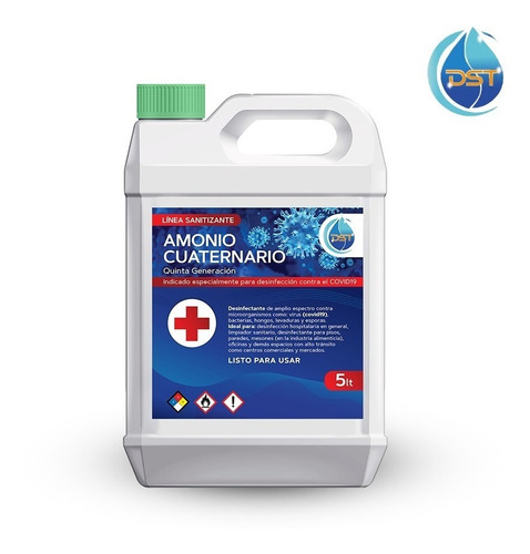 Imagen 8 de 9 de Amonio Cuaternario Desinfectante Pack X2 Bactericida Premium
