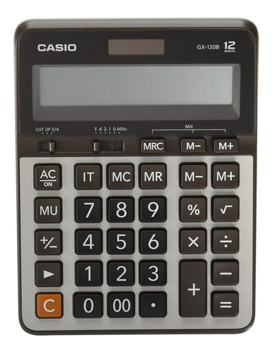 Imagen 4 de 7 de Paquete De 2 Calculadoras De Escritorio Casio Gx-120b 12 Dig