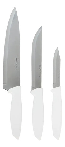 Set Cuchillos Blanco Plenus Tramontina 3 Piezas Cocina Chef