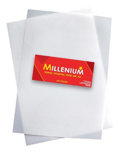 Papel Vegetal Millenium 90/95 A3 29.7x42 Pqx100