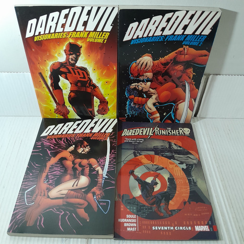 [inglês] Lote 3 Hq Encadernado Daredevil Visionaries Frank Miller - Marvel Comics + Brinde Crossover Punisher Rjhm