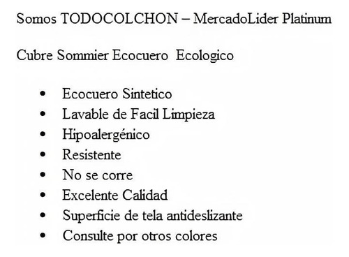 Imagen 4 de 7 de Cubre Sommier Ecocuero 160 X 200 Queen Negro Ecologico