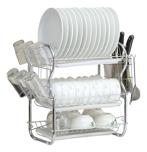Escurridor De Platos Con Soporte Para Utensilios De Cocina D