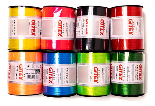 Fita Cetim Fina 7mm 100 Metros Gitex Para Laços Artesanato Cor Marrom Expresso Lisa
