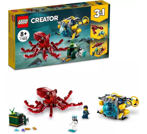 Kit Lego Creator 3 En 1 Misión Del Tesoro Hundido 31130 Cantidad de piezas 522