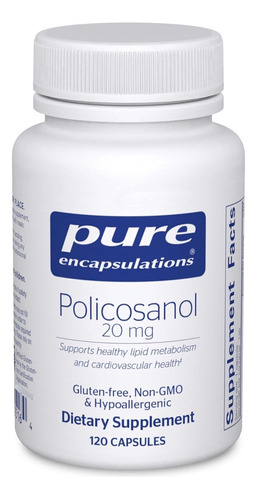 Policosanol 20 Mg Pure Encapsulations 120 Cápsulas