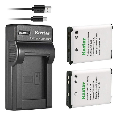 Kastar - Cargador Usb Para Batería Nik En-el19 Coolpix A100
