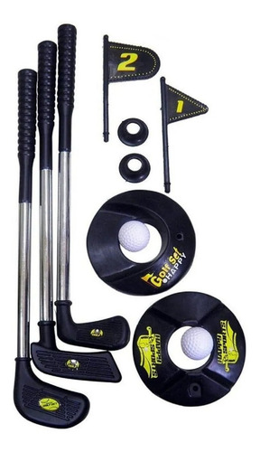 Imagen 1 de 7 de Set Juego De Golf Infantil Juguete 2 Hoyos Aire Libre Patio