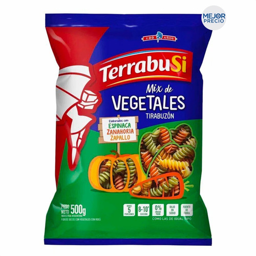 Fideos Terrabusi Tirabuzon 3 Vegetales Pastas - Mejor Precio