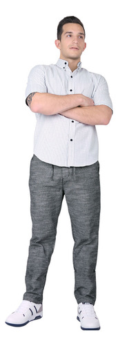 Med - Negro - Pantalón Hombre Moda Slim Negro Gravity 544054